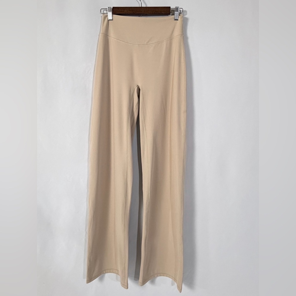 Wide Leg Pull-On Pants in Beige
